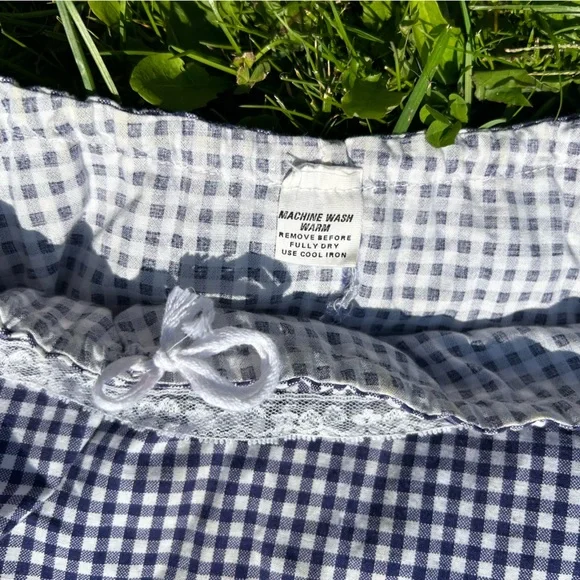 Vintage 70s 80s Ruffles and Gingham Square Dance Costume Frontier Skirt and Top - Picture 9 of 10